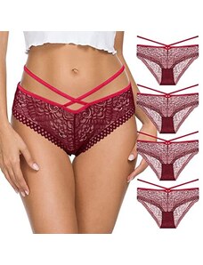 Ohmydear Perizoma Donna Pack Mutande Sexy In Pizzo Floreale Tanga