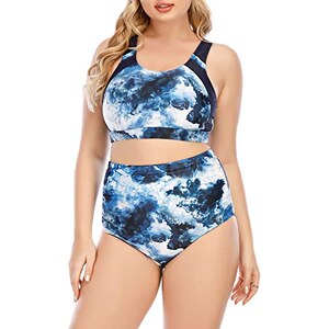 Sisay Costume Da Bagno Donna Due Pezzi Taglie Forti Bikini Stampa