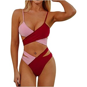 Lcpddajlspig Bikini Donna Mare Taglie Forti Vita Alta Push Up Costume