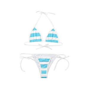 TiaoBug Micro Bikini Donna Estate Giapponese A Righe Mosaico Cuore