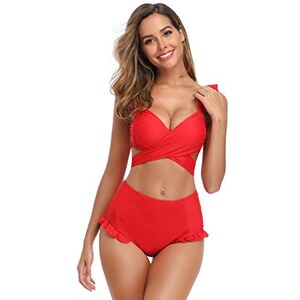 SHEKINI Bikini A Balza Da Donna Set Con Scollo A V Incrociato Top