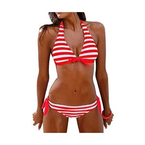 Tuopuda Costumi Da Bagno Donna Bikini Due Pezzi Push Up Imbottito Righe