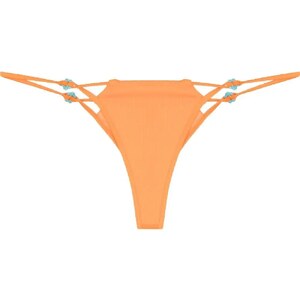 Frankies Bikinis Slip Bikini Con Effetto Plissettato Arancione