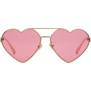 Gucci Eyewear Occhiali Da Sole A Forma Di Cuore Oro Stileo It