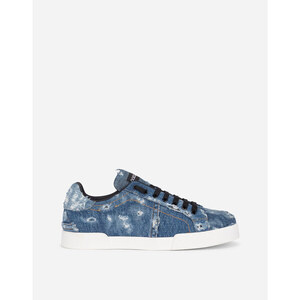 Dolce Gabbana Sneaker Portofino In Denim Patchwork Stileo It