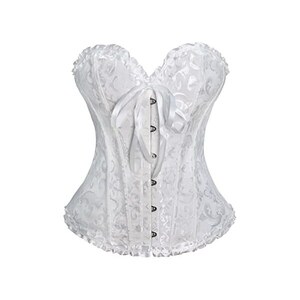 Creaght Corsetto Donna Vintage Pizzo Up Raso Overbust Gotico Corsetti