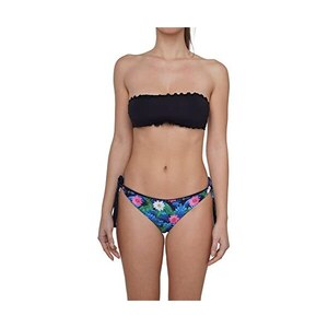 Bikinicolors Bikini Donna Fascia Con Smerlo Frou Frou Colore Nero E