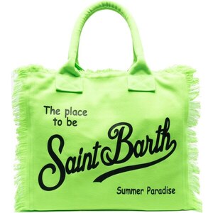 MC2 Saint Barth Borsa Da Spiaggia Vanity Con Frange Verde Stileo It