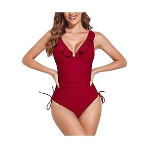 Ynqfz Costume Da Bagno Donna Curvy Sexy Bikini Scollo A V Costume Slim