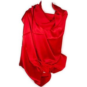 Emila Stola Rossa Donna Cerimonia Coprispalle Elegante Estivo Foulard