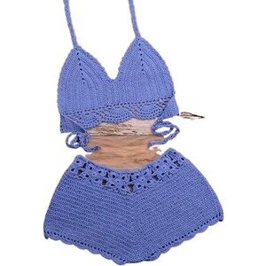 OLEETS Set Bikini All Uncinetto Per Donna Sexy Costume Da Bagno In