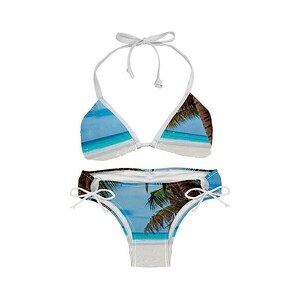 Suojapuku Costume Da Bagno Bikini A Triangolo Da Donna Palma Tropicale