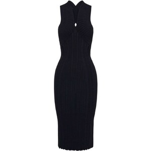 Dion Lee Abito Midi Snakeskin Smanicato Nero Stileo It