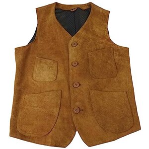 Mokkpeq Gilet Da Uomo In Vacchetta Scamosciata Retrò Sexy Con Scollo A