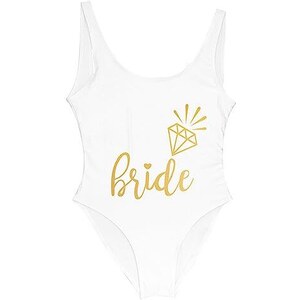 Gyios Bikini Triangolo Donna Costume Da Bagno Sexy Bride Squad Stampa