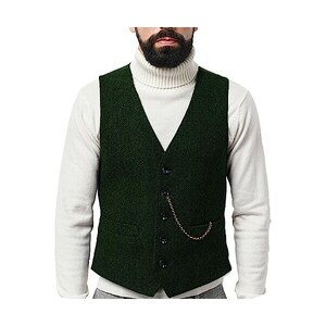 Mokkpeq Gilet Da Uomo Con Scollo A V Profondo Gilet Da Uomo Slim Fit In