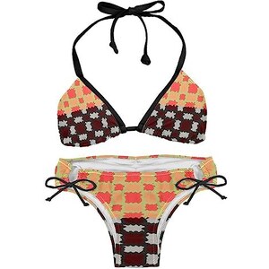 Suojapuku Bikini Da Donna Costume Da Bagno A Due Pezzi Motivo A Strisce