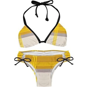 Suojapuku Bikini Da Donna Costume Da Bagno A Due Pezzi Motivo A Strisce