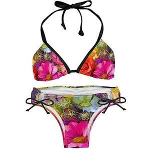 Suojapuku Bikini Da Donna Costume Da Bagno A Due Pezzi Fiori Di Colore