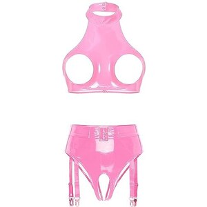 Yizyif Bikini Pelle Donna Sexy Costumi Da Bagno Mare Due Pezzi Mini