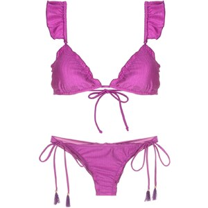 Brigitte Set Bikini Con Ruches Viola Stileo It