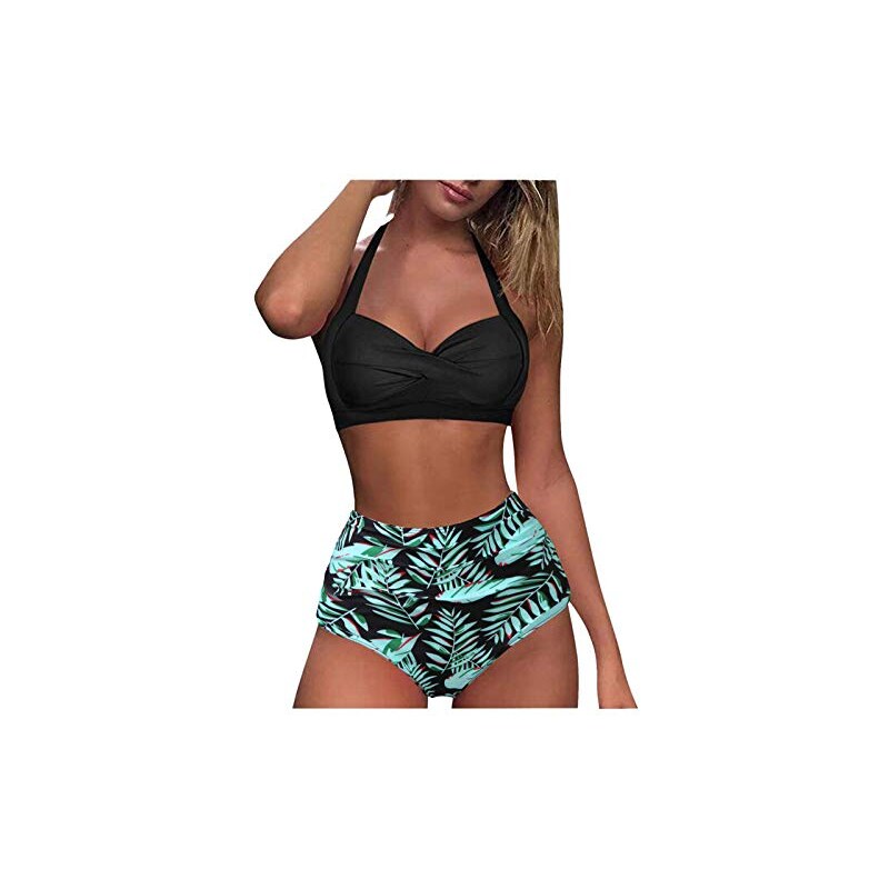 Sammoson Costumi Da Bagno Donna Bikini Vita Alta Push Up Curvy Sportivo