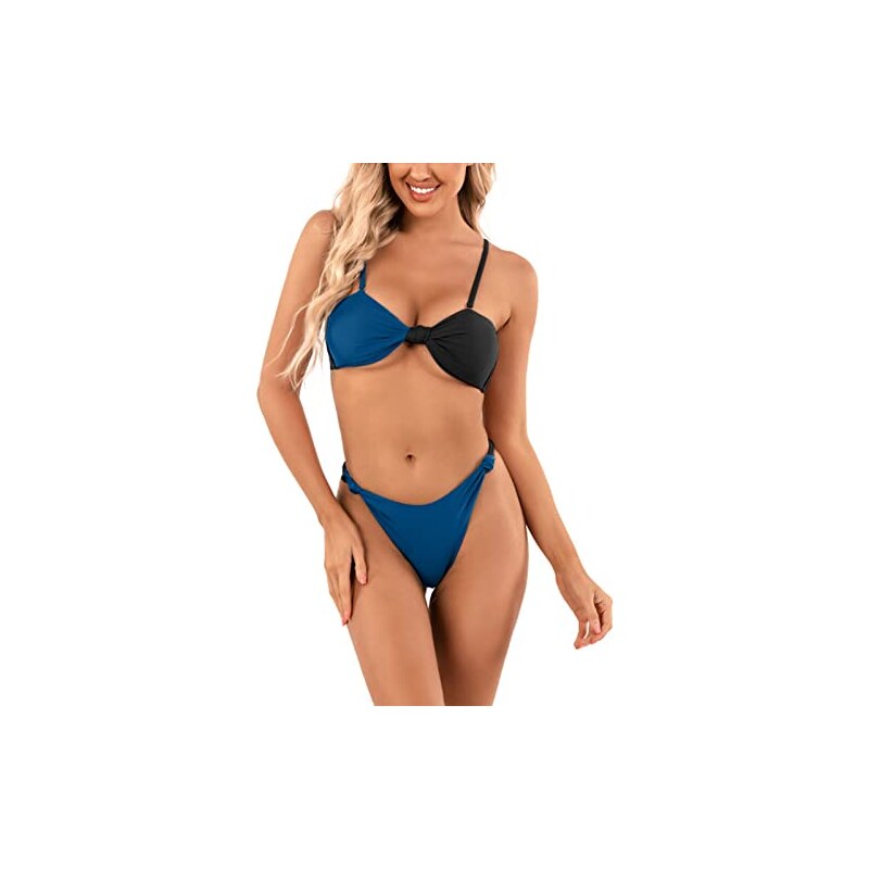 Chuxi Donne Moda Contrasto Colore Imbottito Bikini Costume Da