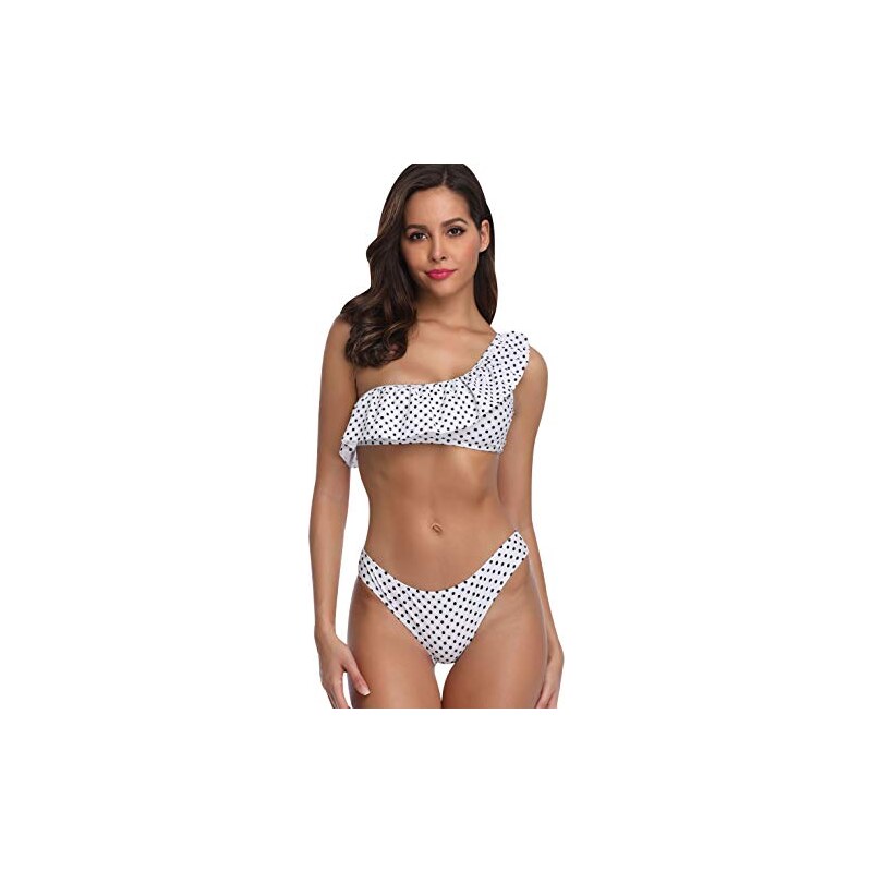 Pengniao Costumi Da Bagno Donna Fascia Push Up Imbottito Bikini Pois