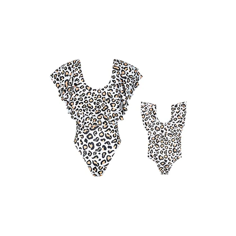 Loalirando Costume Da Bagno Madre E Figlia Famiglia Bikini Leopardato