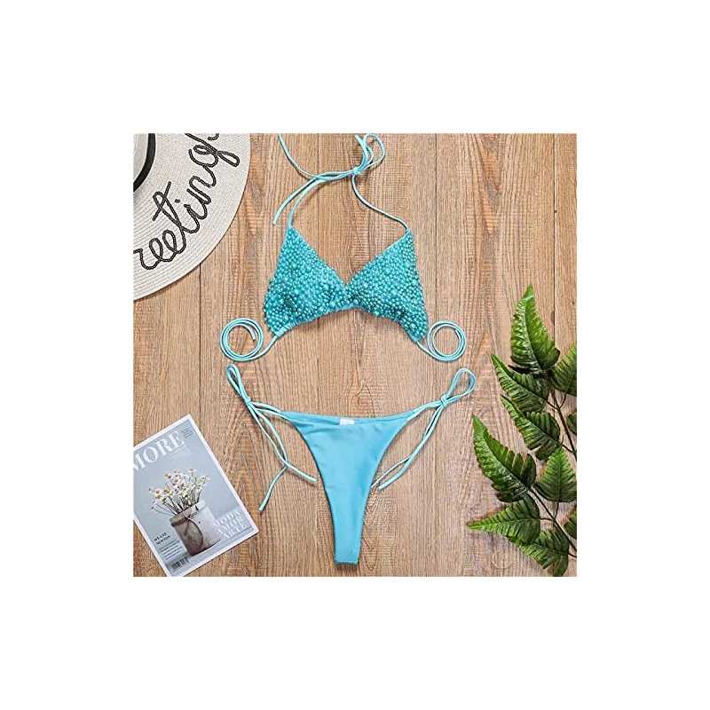 Secuos Costumi Da Bagno Donne Bikini Sexy Lusso Perla Mini Bikini Donna