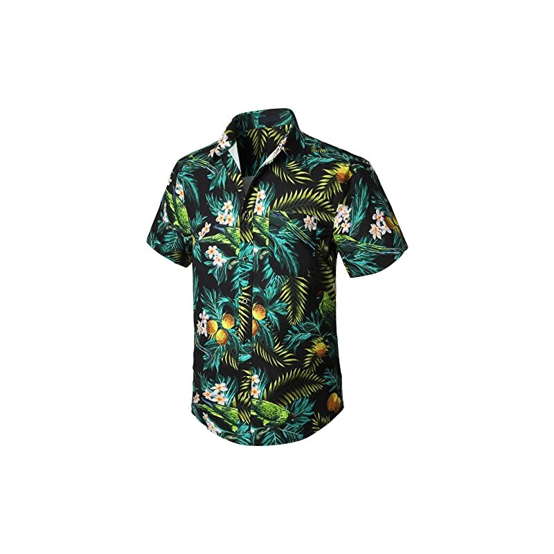 Enlision Camicia Uomo Floreale Manica Corta Camicia Hawaiana Con Tasca