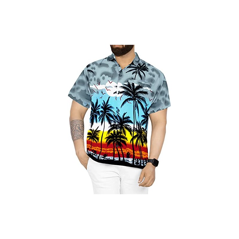 La Leela Funky Camicia Hawaiana Da Uomo Xs Xl Maniche Corte