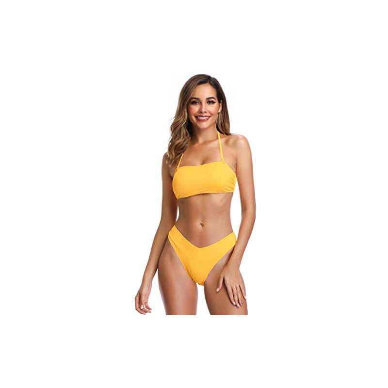 Shekini Donna Bikini Set Imbottito Bandeau Top Bikini Regolabile