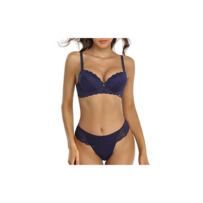 Shekini Completo Intimo Di Pizzo Donna Elegante Reggiseno Push Up Con