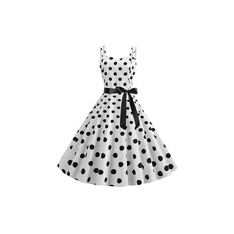 IBTOM CASTLE Abito Da Donna Vintage Anni 50 A Pois Con Spalline