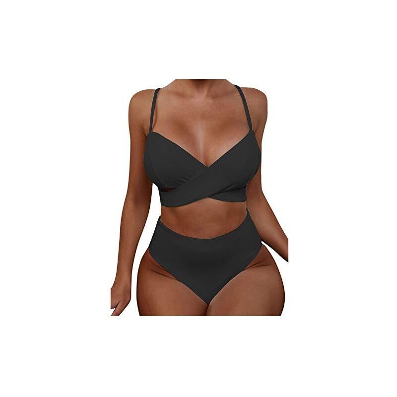 Sammoson Costume Vita Alta Donna Mare Push Up Curvy Bikini Donna Due