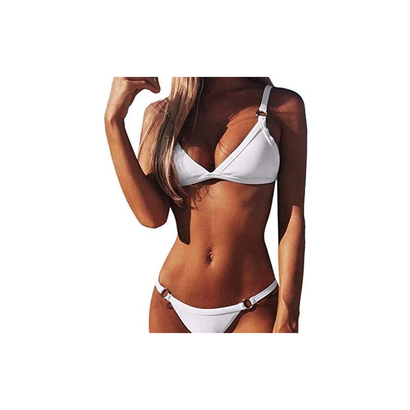 Yutdeng Costume Da Bagno Donna Push Up Triangolo Bikini Due Pezzi Tinta