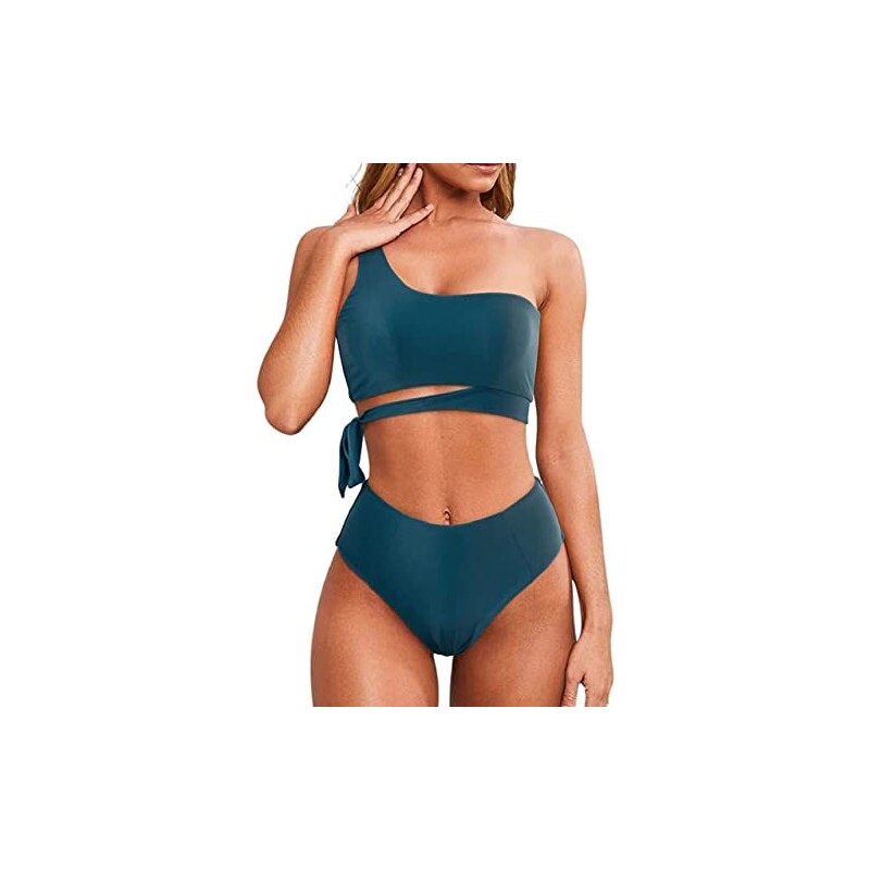 Joligiao Costume Da Bagno Donna Una Spalla Bikini Imbottito Halter Sexy