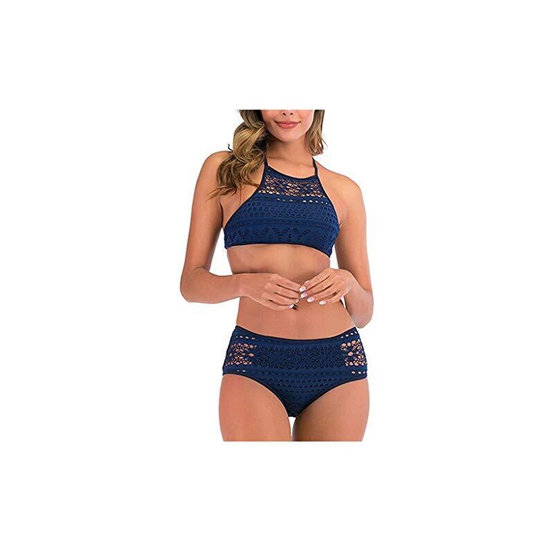 Oiuhjn Bikini A Vita Alta Da Donna Due V Costume Da Bagno In Pizzo