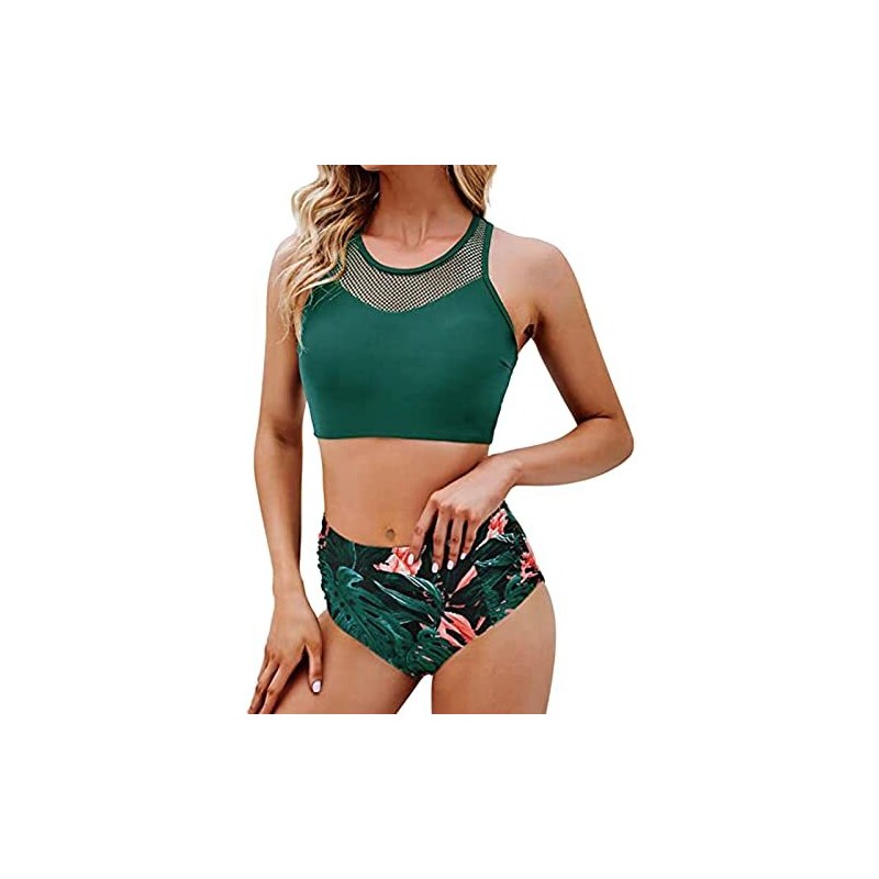 Mgsfglk Costumi Da Bagno Donna Due Pezzi Volant Strisce Bikini Donna