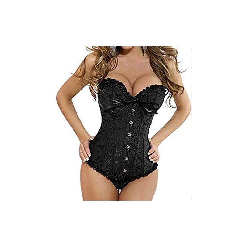 Kelvry Corsetto In Broccato Con Lacci In Stile Gotico Da Donna