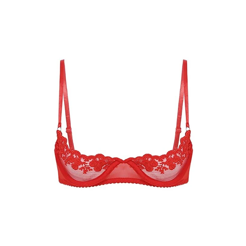 Yizyif Reggiseno Aperto Da Donna Bikini Bra Brasiliana In Pizzo Push Up