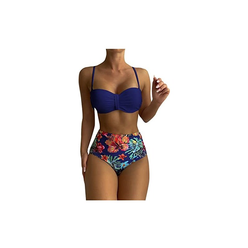 Coolsterster Bikini Donna Mare Vita Alta Costume Donna Due Pezzi Push