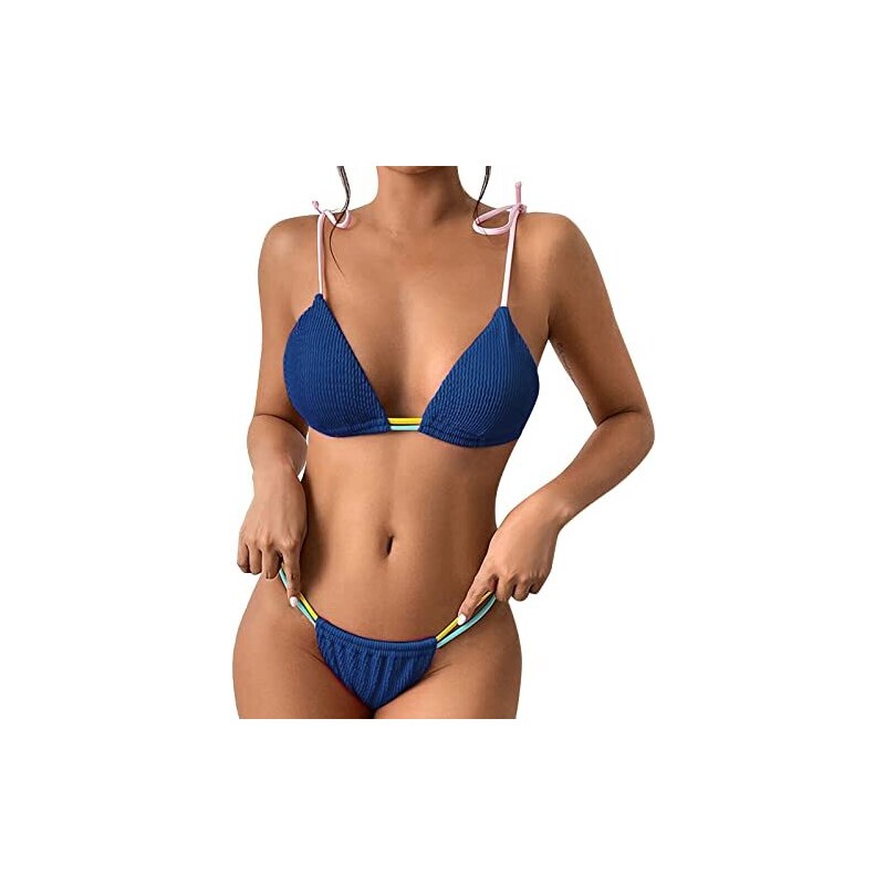 Keerlonno Bikini Brasiliana Donna Vita Alta Intero Modellante Due Pezzi