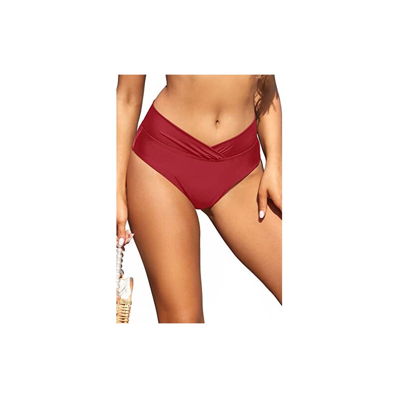 SHEKINI Donna Bikini Fondo Classico Costumi Da Bagno Briefs Nero A Vita