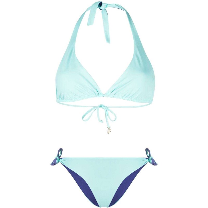 Fisico Set Bikini Con Scollo All Americana Blu Stileo It