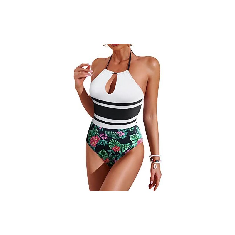 JFAN Costume Intero Donna Curvy Costume Da Bagno Intero Scollo A V