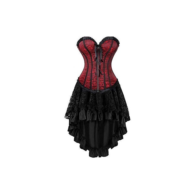 Jutrisujo Corsetto Donna Gonna Abito Set Corset Bustino Sexy Top