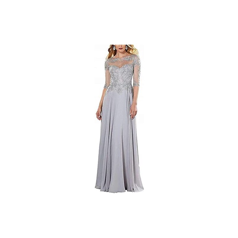 N C Madre Della Sposa Abito Sposo Applique Pizzo Perline Maniche