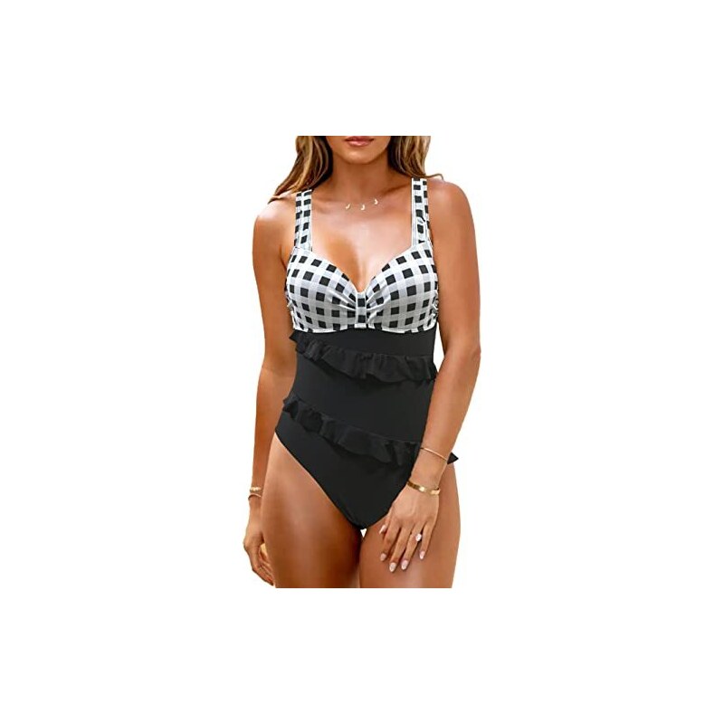 JFAN Costume Intero Donna Push Up Fascia Bikini Intero Costume Da Bagno